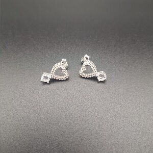 Elegant Silver Heart Earrings